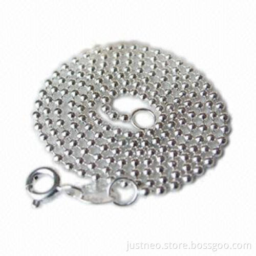 925 sterling silver beaded chain necklace